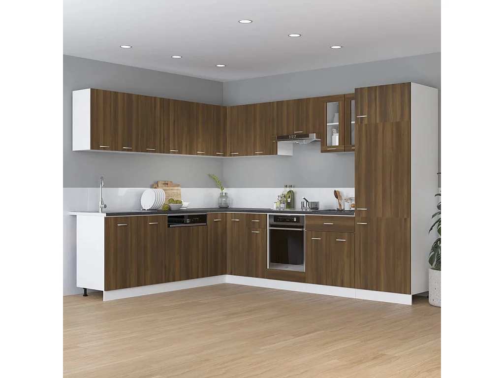 Armoire à réfrigérateur Chêne marron 60x57x207 cm Bois