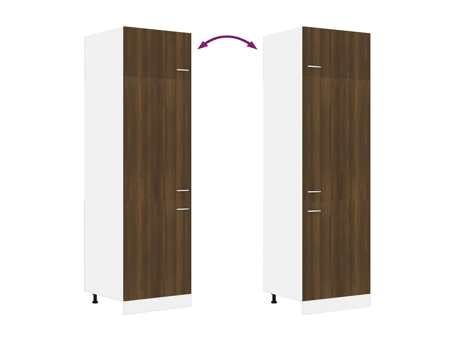 Armoire à réfrigérateur Chêne marron 60x57x207 cm Bois