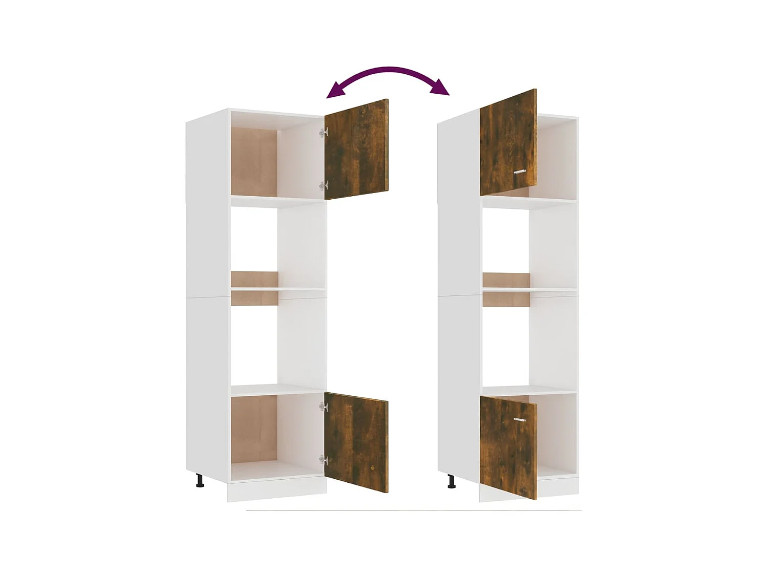 Armoire à micro-ondes Chêne fumé 60x57x207 cm Bois d'ingénierie