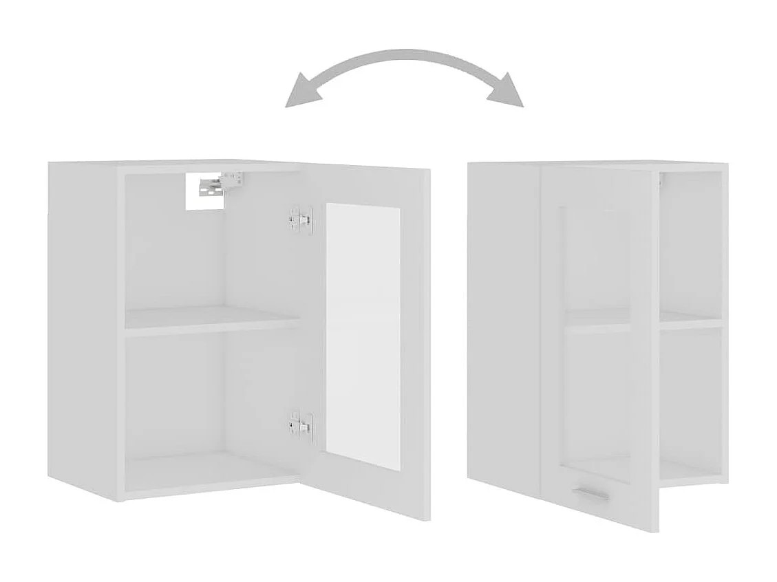 Vetrina sospesa Bianco 40x31x60 cm MDF