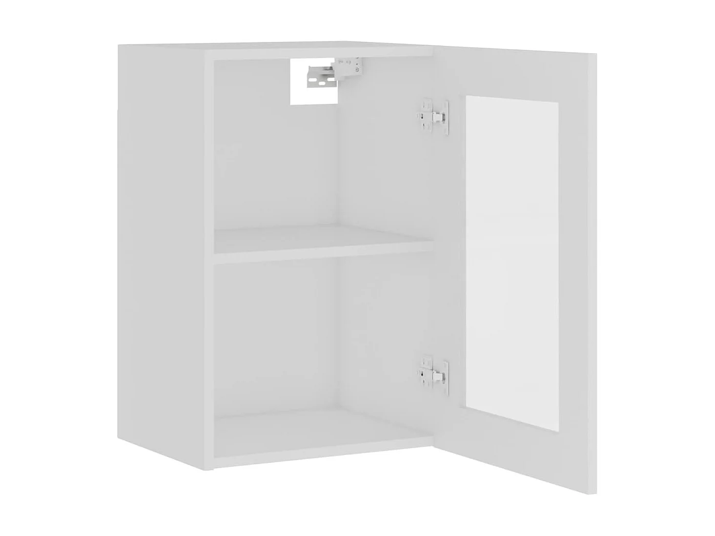 Armário de vidro suspenso Branco 40x31x60 cm Madeira trabalhada