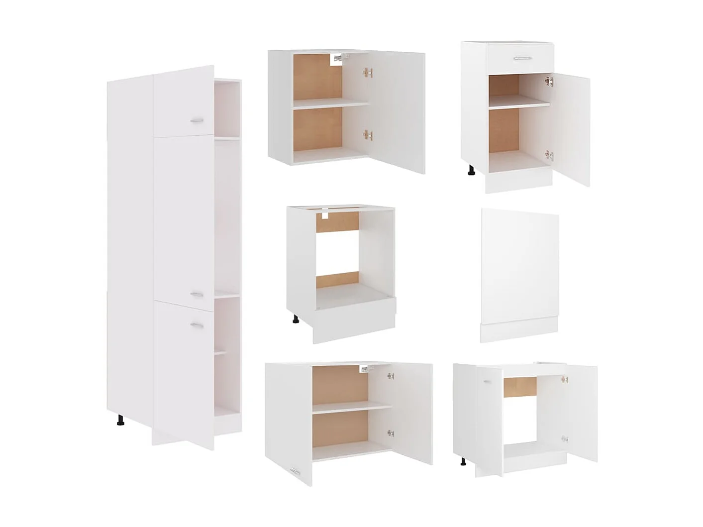 Ensemble de meubles de cuisine 7 pcs Blanc Aggloméré