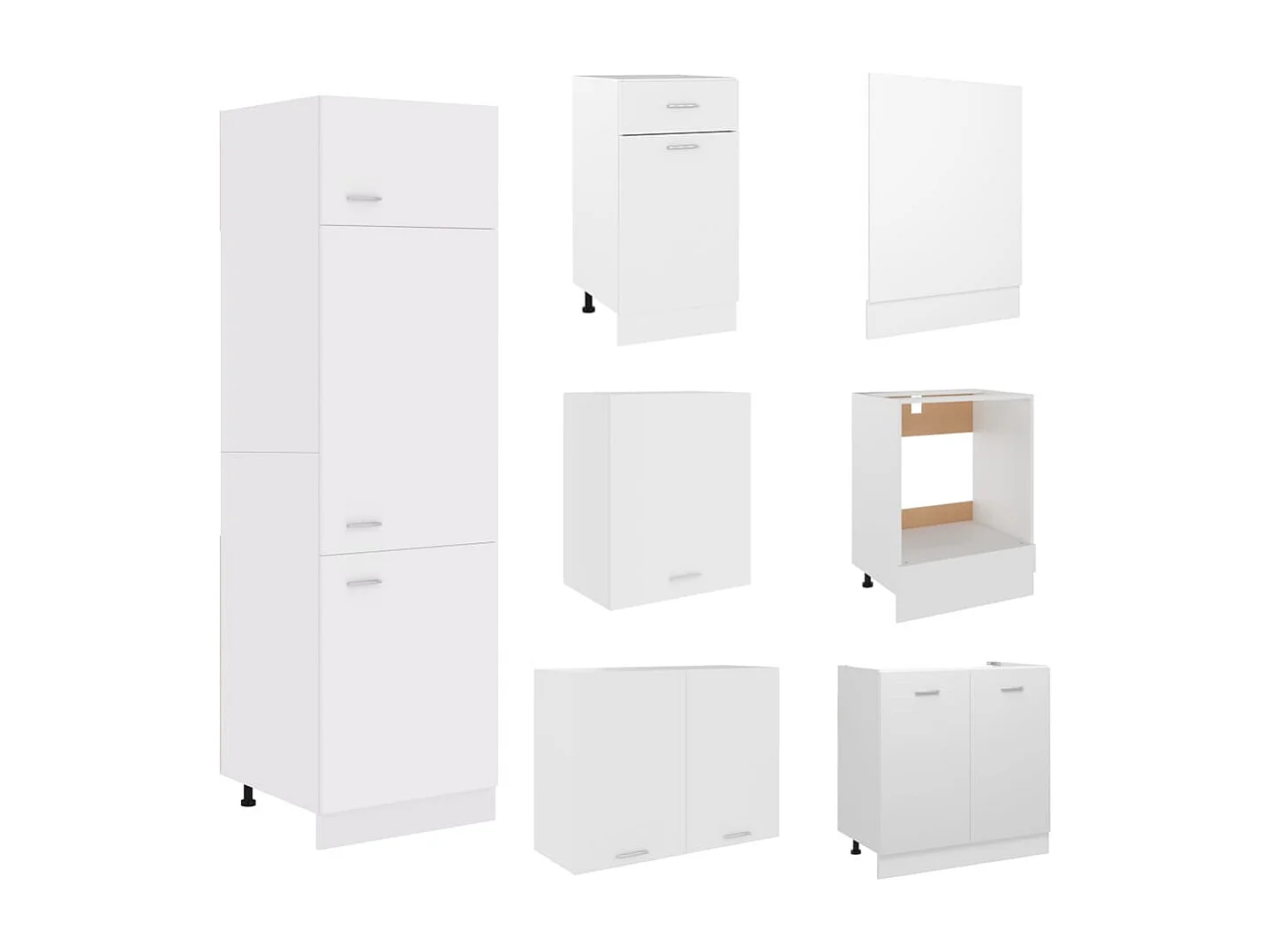 Ensemble de meubles de cuisine 7 pcs Blanc Aggloméré