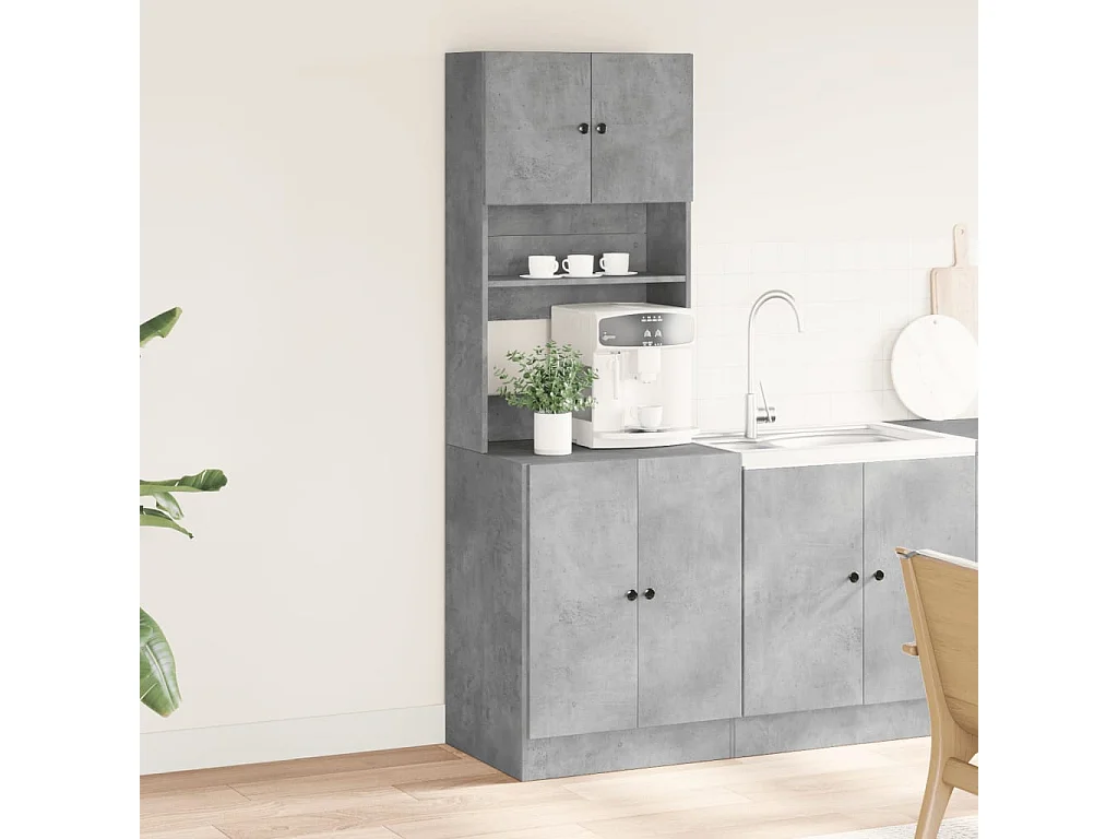 Keukenkast betongrijs 60x50x180 cm samengesteld hout