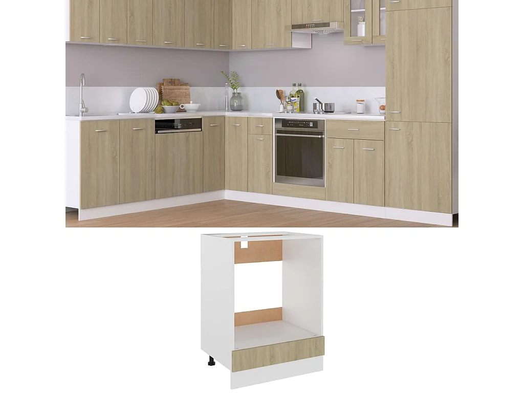 Armoire à four Chêne sonoma 60x46x81,5 cm Bois d’ingénierie