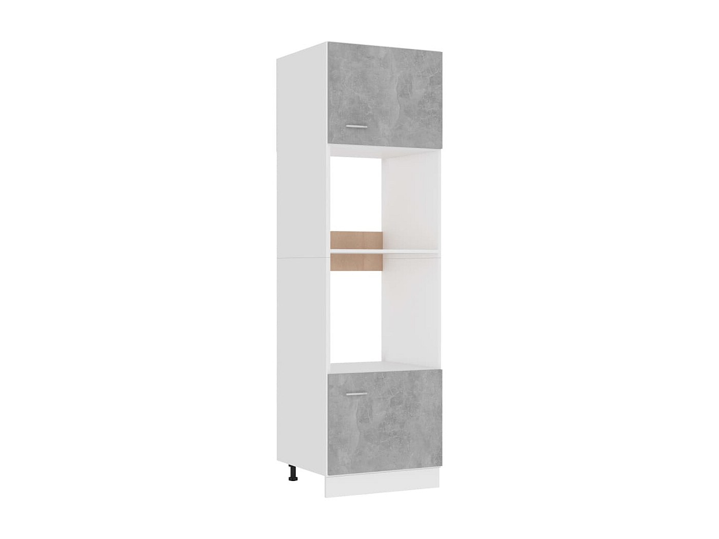 Mobile Per Microonde Grigio Cemento 60x57x207 Cm - Armadio Cucina Con 4 Ripiani E Ante Regolabili - Foto 7