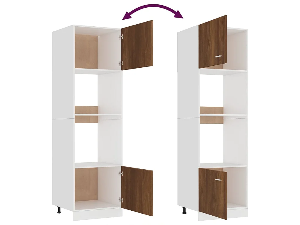 Mobile per microonde Rovere marrone 60x57x207 cm