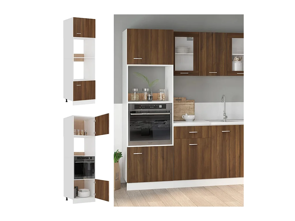 Armoire à micro-ondes Chêne marron 60x57x207 cm