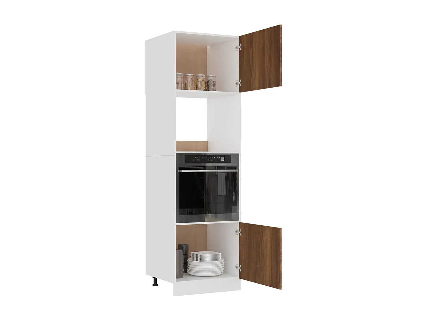 Armoire à micro-ondes Chêne marron 60x57x207 cm