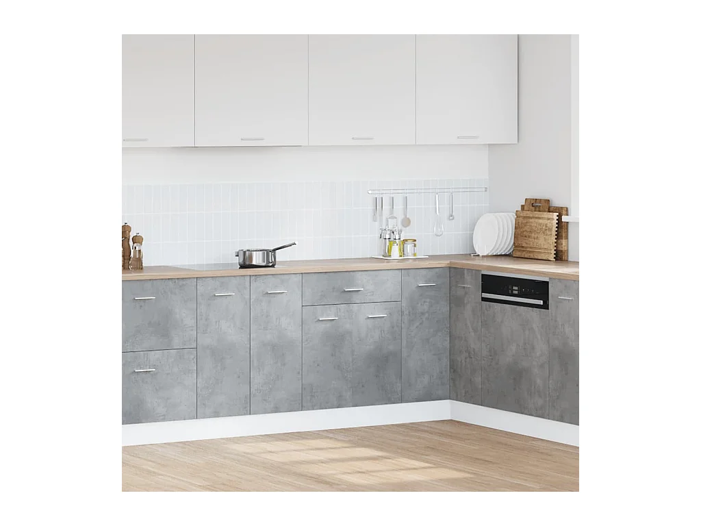 Mobile da terra con cassetto Grigio cemento 60x46x81,5 cm Truciolato