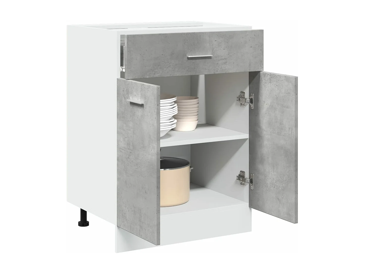 Armoire de plancher à tiroir Gris béton 60x46x81,5 cm Aggloméré