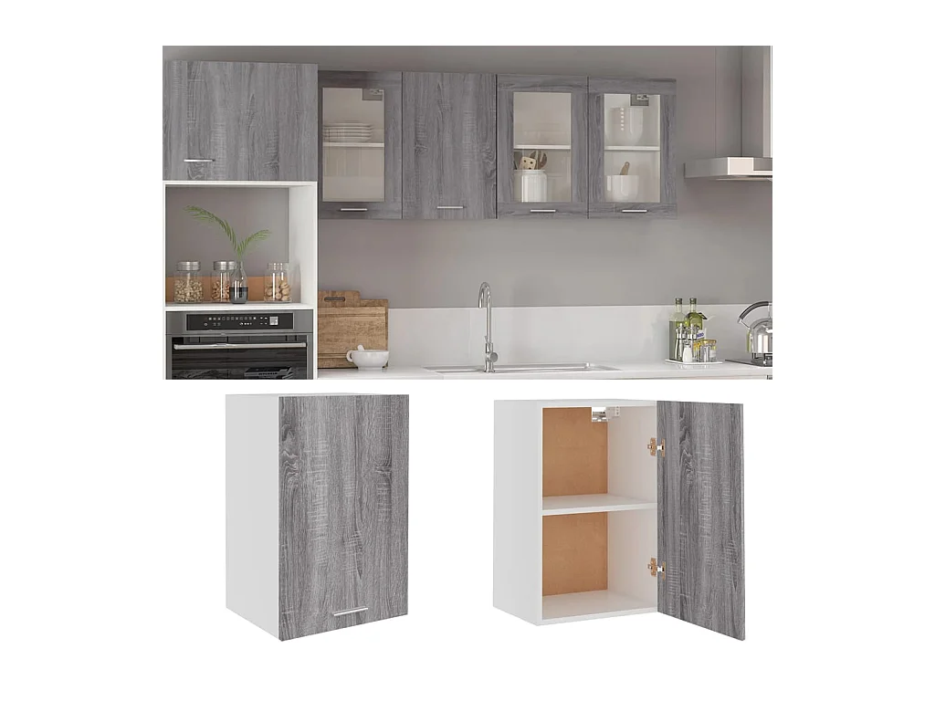 Armoire suspendue Sonoma gris 39,5x31x60 cm Bois d'ingénierie