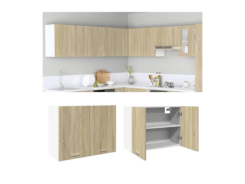 Armoire suspendue Chêne sonoma 80x31x60 cm Aggloméré