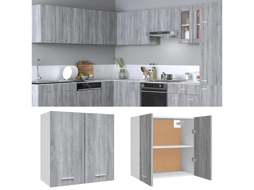 Armoire suspendue Sonoma gris 60x31x60 cm Bois d'ingénierie