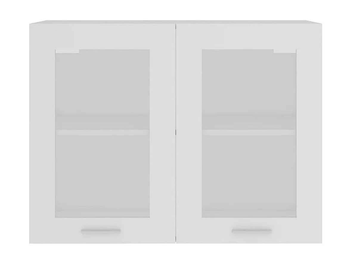 Armoire en verre suspendue Blanc 80x31x60 cm Bois d'ingénierie