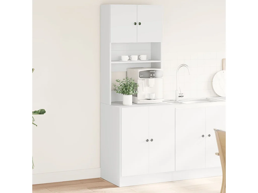 Armário de cozinha branco 60x50x180 cm madeira trabalhada