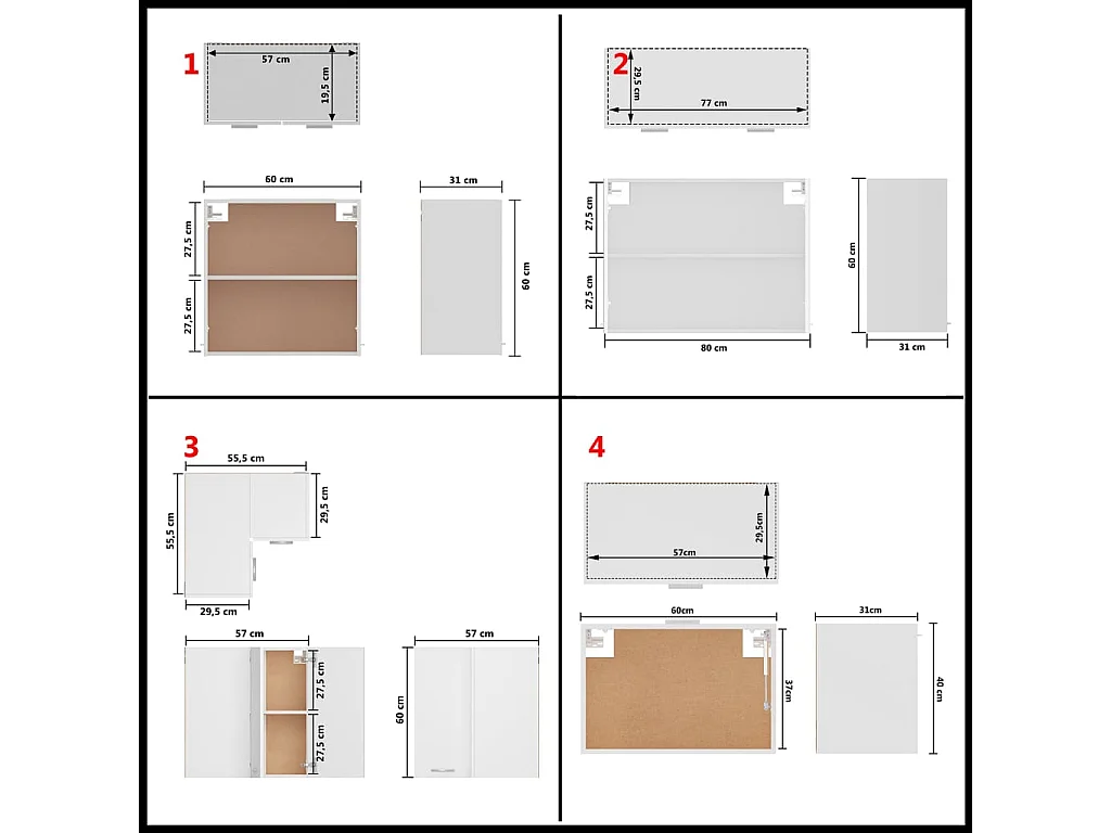 Set Mobili Cucina 11 Pezzi Truciolato Bianco
