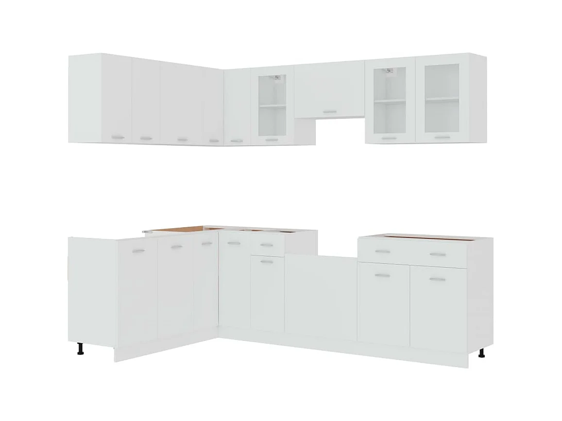 Ensemble de meubles de cuisine 11 pcs Blanc Aggloméré