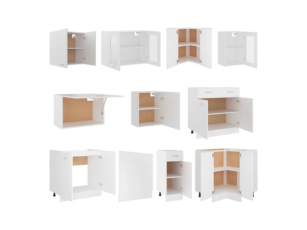 Ensemble de meubles de cuisine 11 pcs Blanc Aggloméré