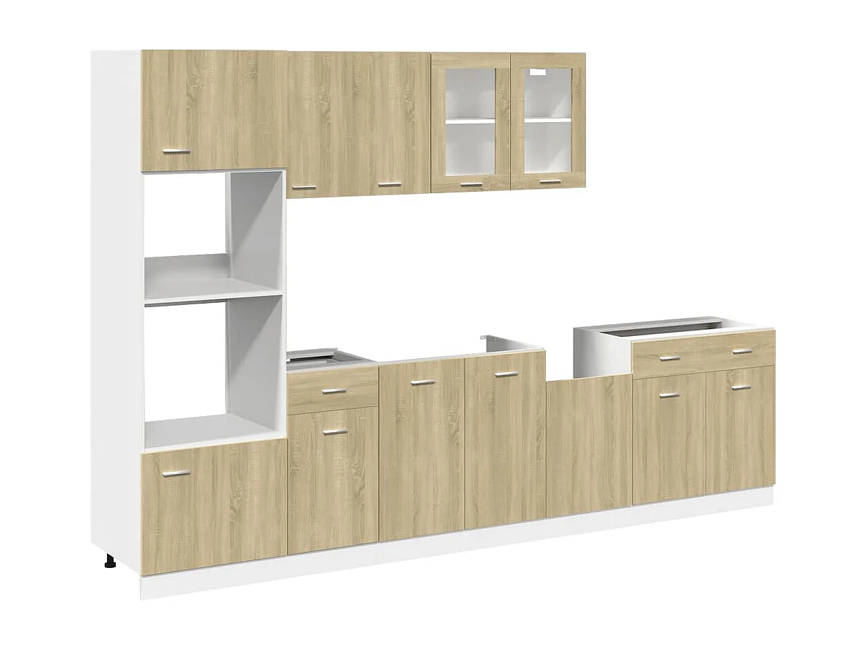 Ensemble d'armoires de cuisine 7 pcs chêne sonoma