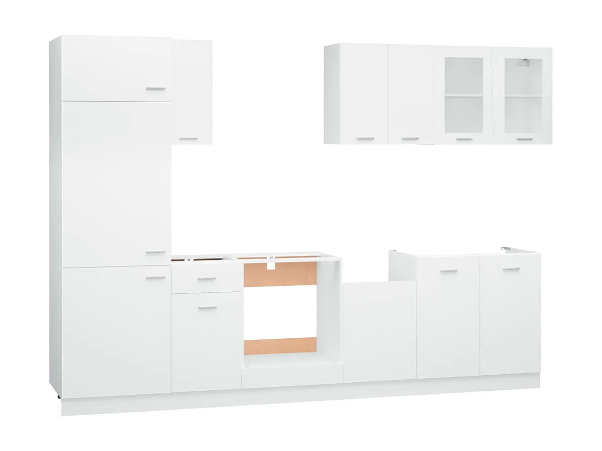 Keukenmeubelset 8-delig Spaanplaat Wit