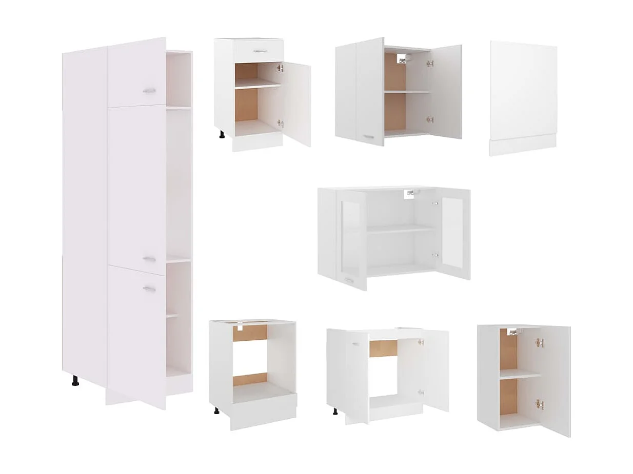 Keukenmeubelset 8-delig Spaanplaat Wit