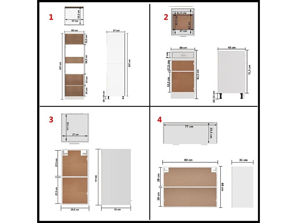 Keukenmeubelset 8-delig Spaanplaat Wit