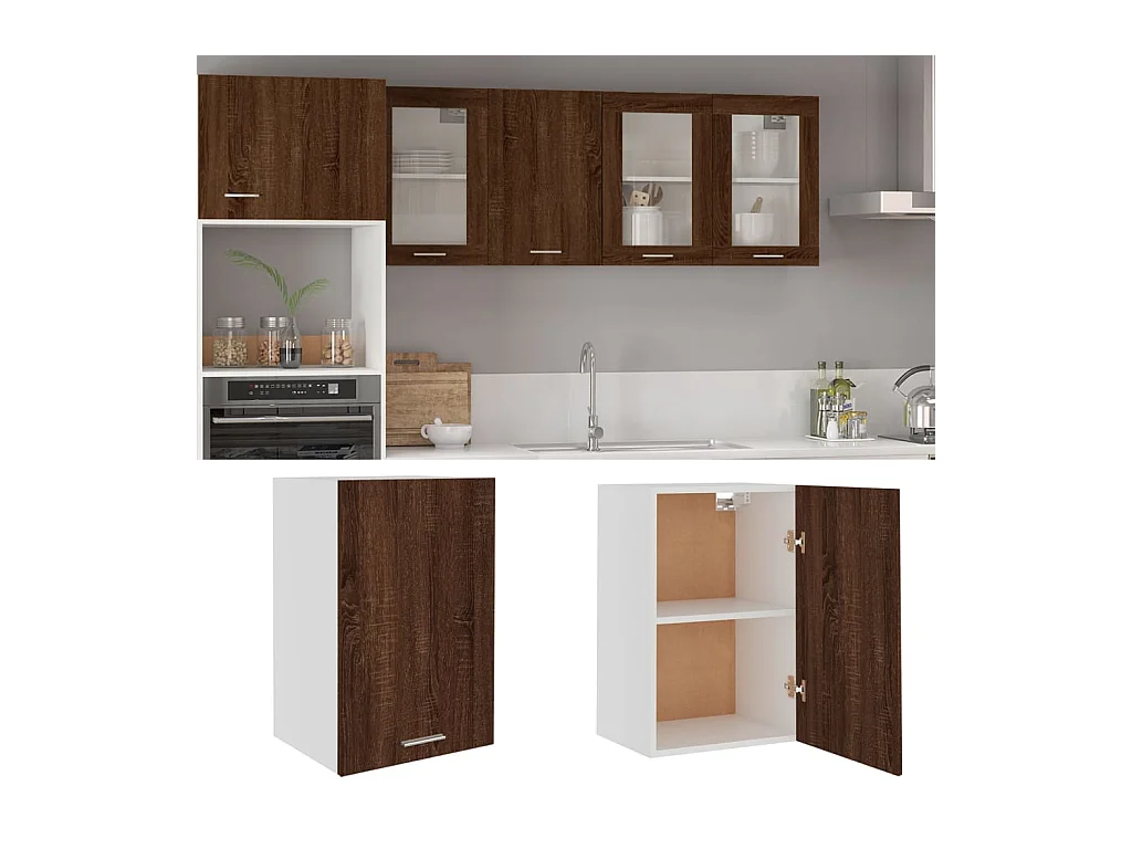 Mobile pensile Rovere marrone 39,5x31x60 cm MDF