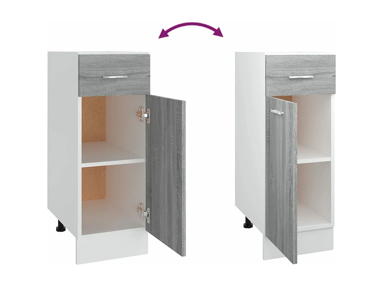 Mueble de suelo con cajón Sonoma gris 30x46x81,5 cm