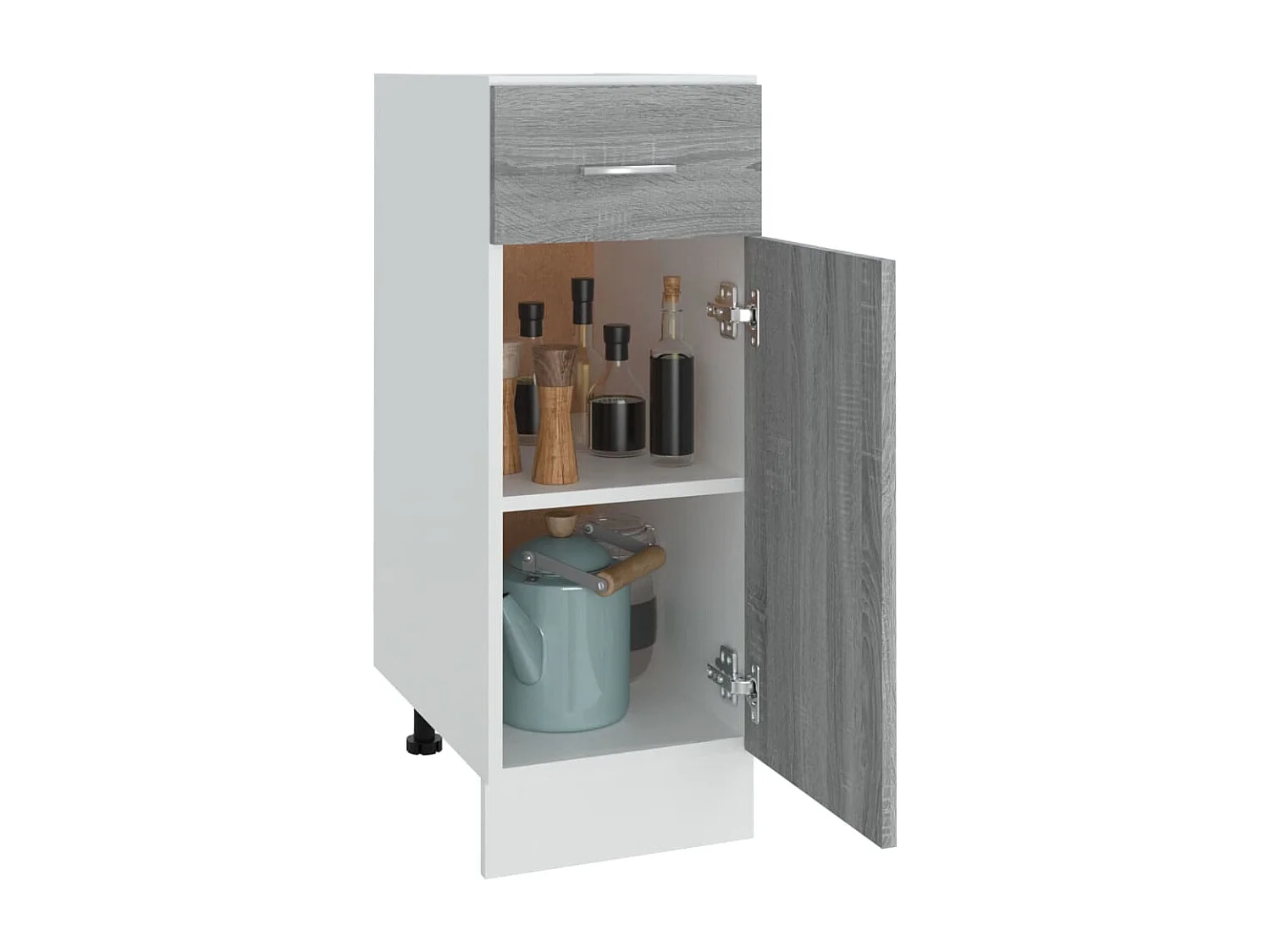 Mobile da terra con cassetto Sonoma grigio 30x46x81,5 cm