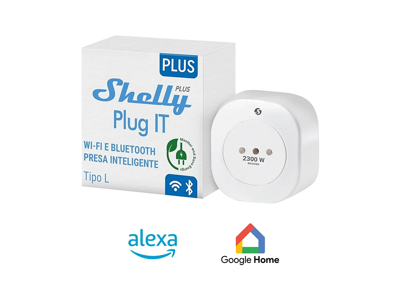Enchufe inteligente Shelly Plus con wifi, color blanco
