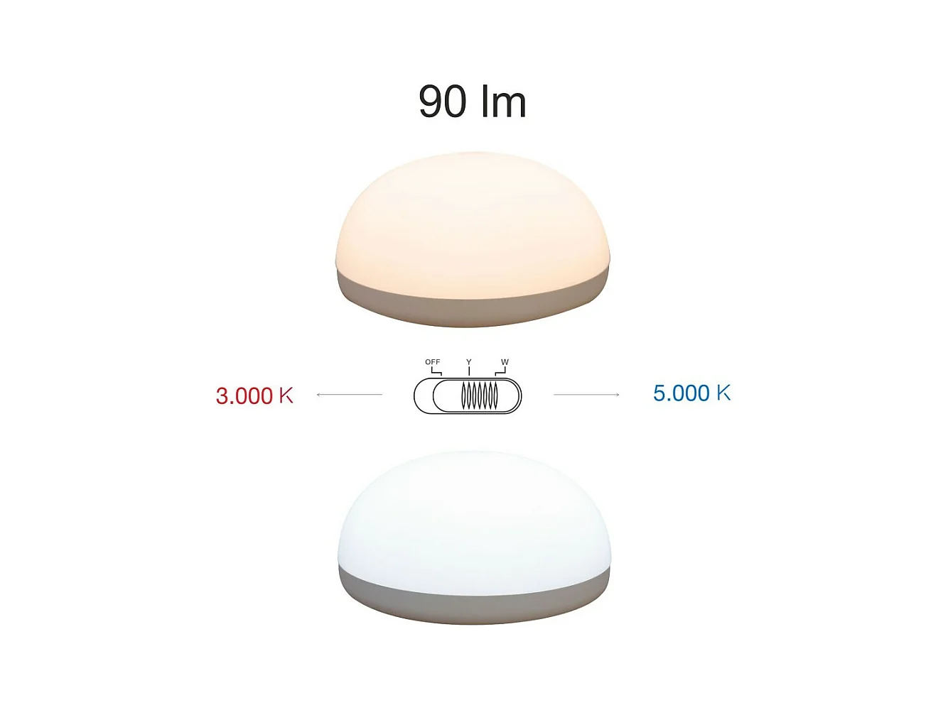 Tragbare und verstellbare batteriebetriebene 1-W-LED-Lampe, Trion. Li-Ionen-Akku. 3000K oder 5000K Licht.