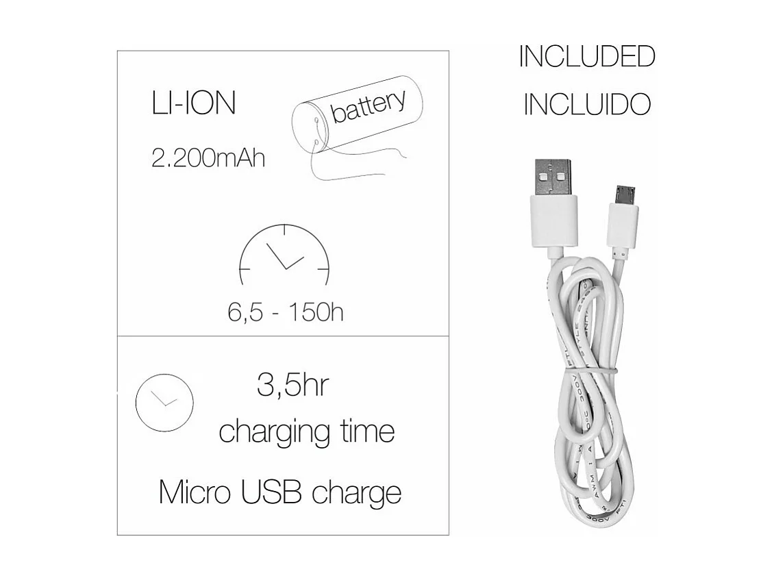 Trion 1w zasilana bateryjnie przenośna i regulowana lampa LED. Akumulator litowo-jonowy. Światło 3000K lub 5000K.