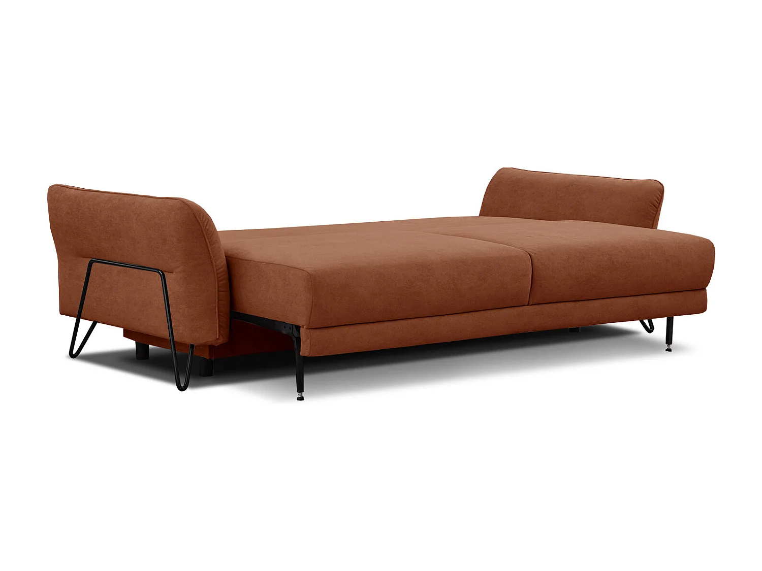 LOREM Sofa 3-Sitzer mit Schlaffunktion, dunkelorange
