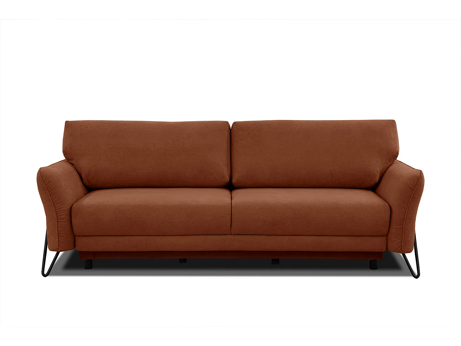 LOREM Sofa 3-Sitzer mit Schlaffunktion, dunkelorange