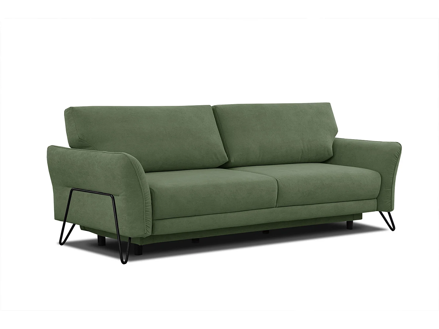 LOREM Sofa 3-Sitzer mit Schlaffunktion, grün