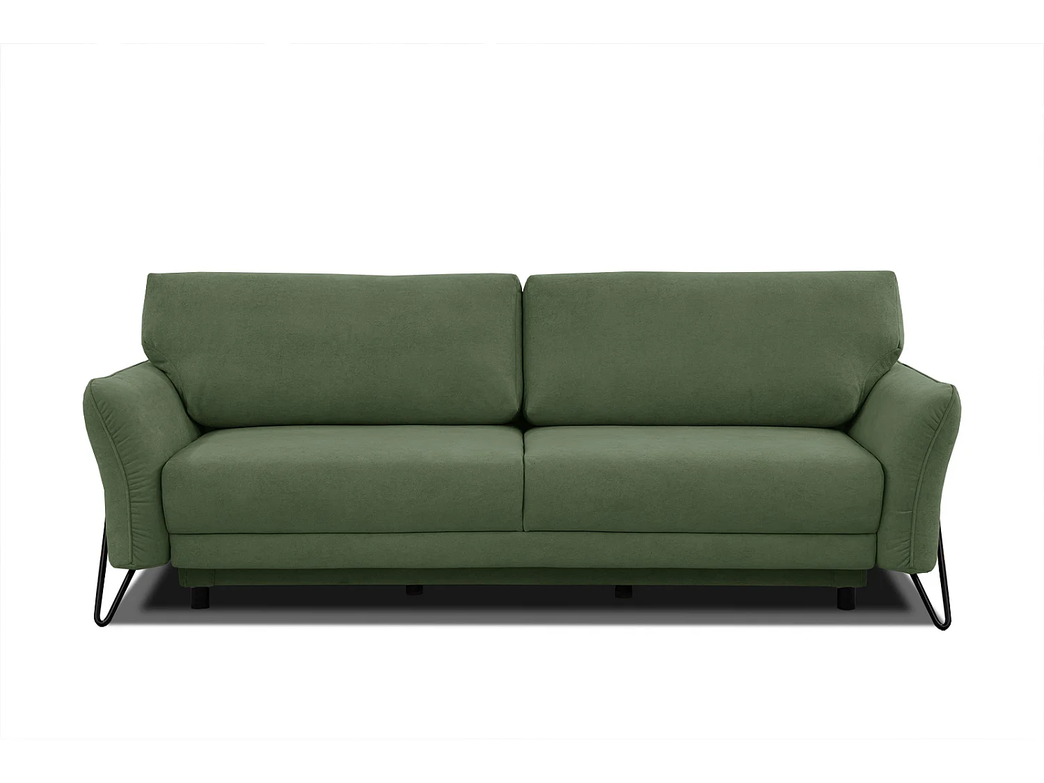 Canapé convertible 3 places tissu vert - LOREM