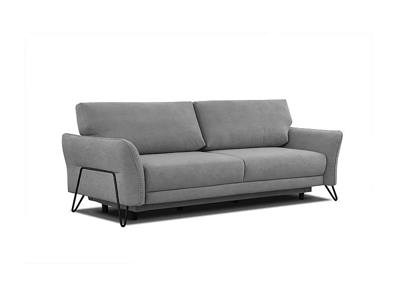 LOREM Sofa 3-Sitzer mit Schlaffunktion, grau
