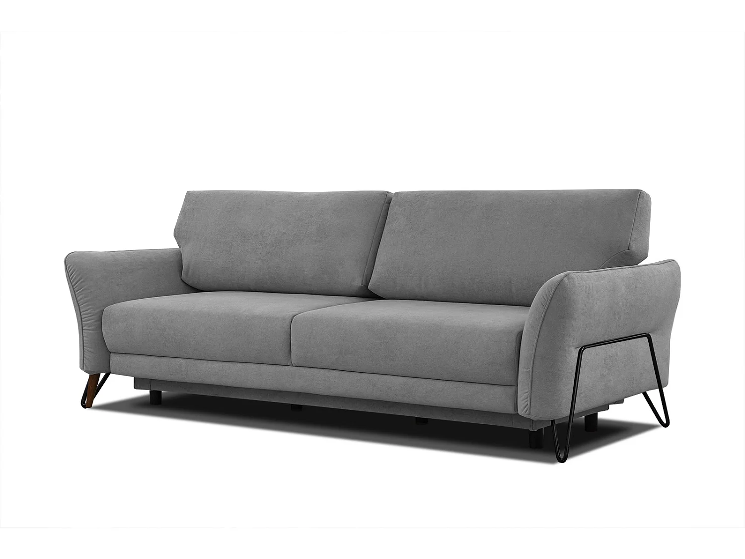 LOREM Sofa 3-Sitzer mit Schlaffunktion, grau