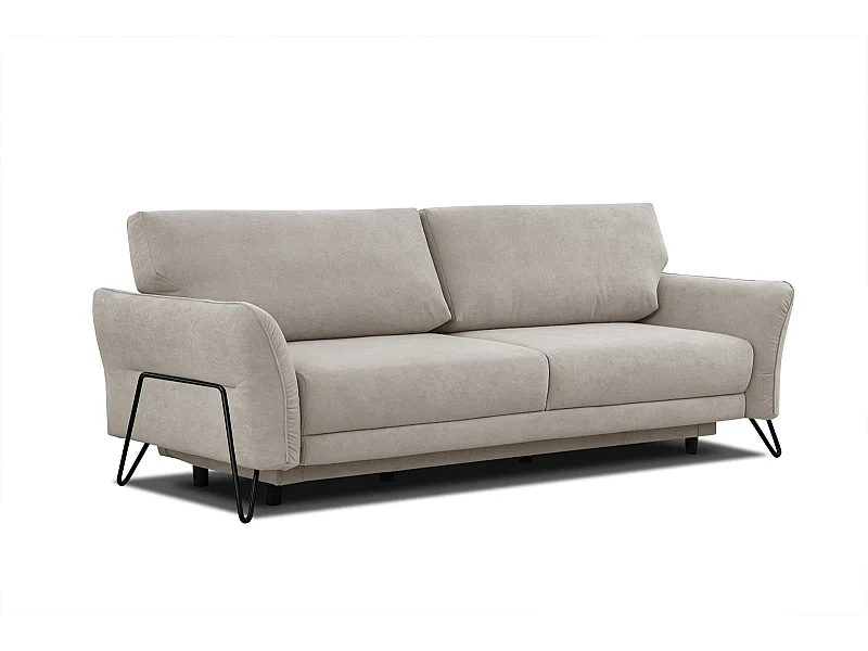 LOREM Sofa 3-Sitzer mit Schlaffunktion, beige