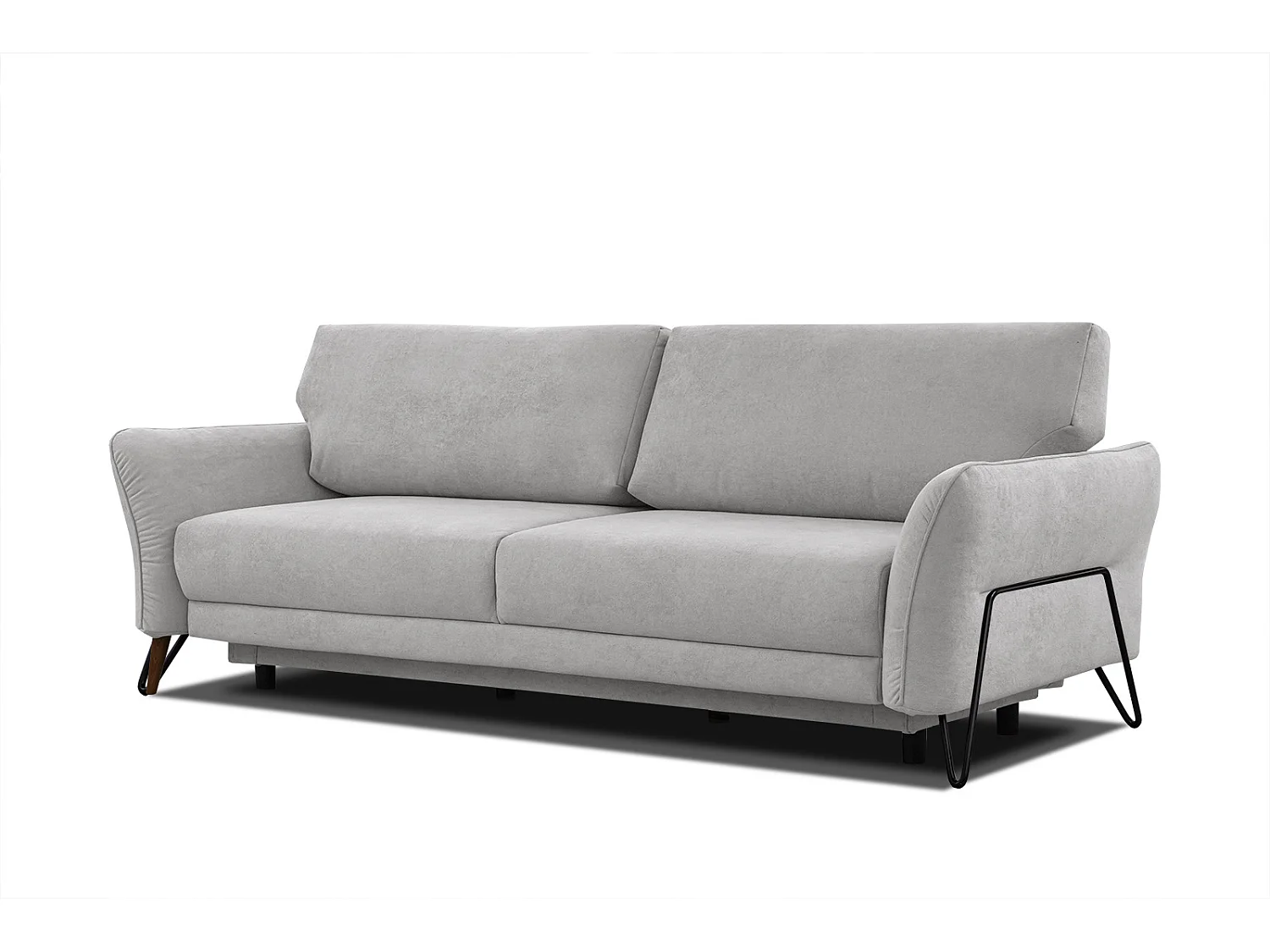 LOREM Sofa 3-Sitzer mit Schlaffunktion, hellgrau