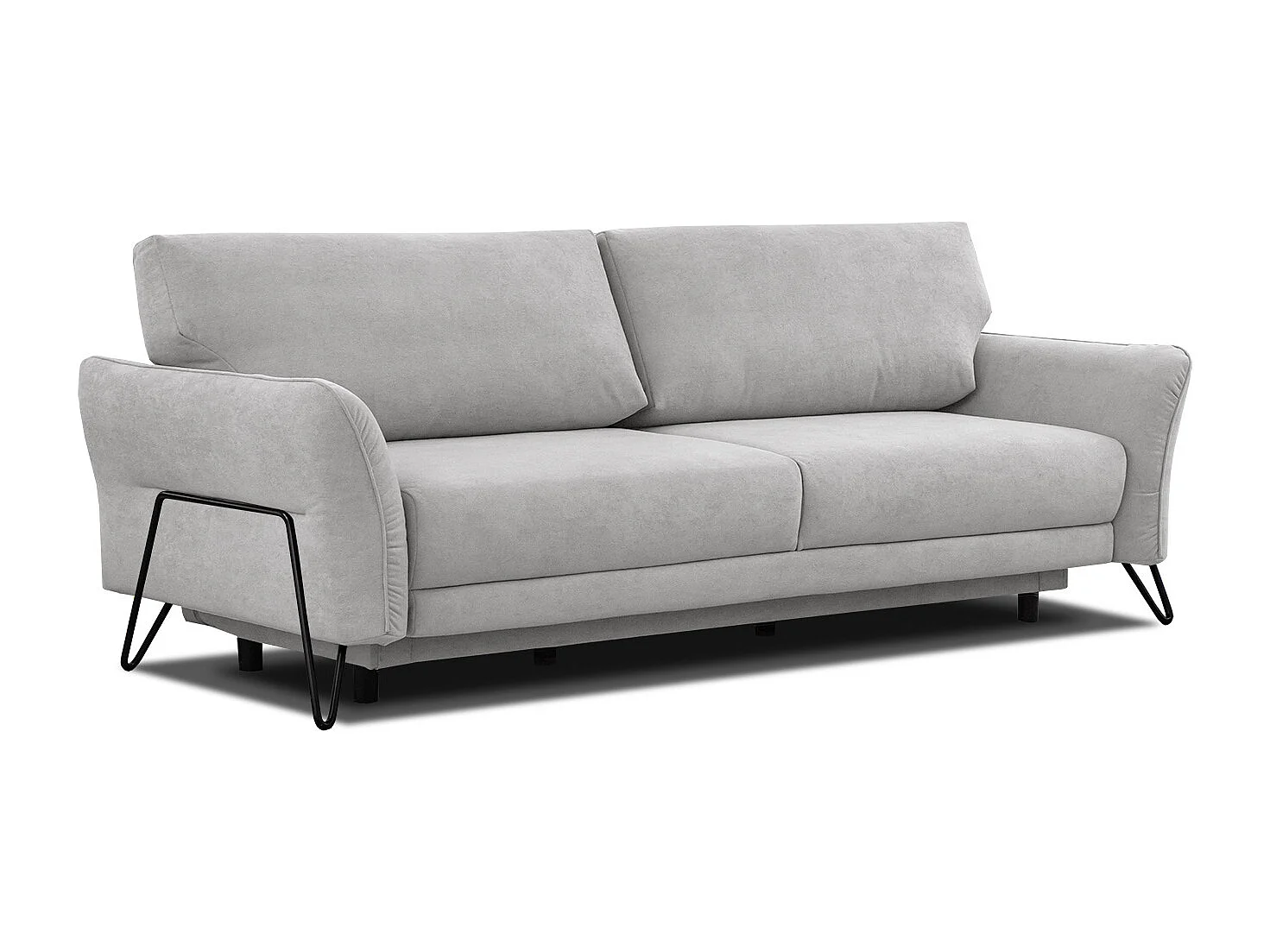 LOREM Sofa 3-Sitzer mit Schlaffunktion, hellgrau