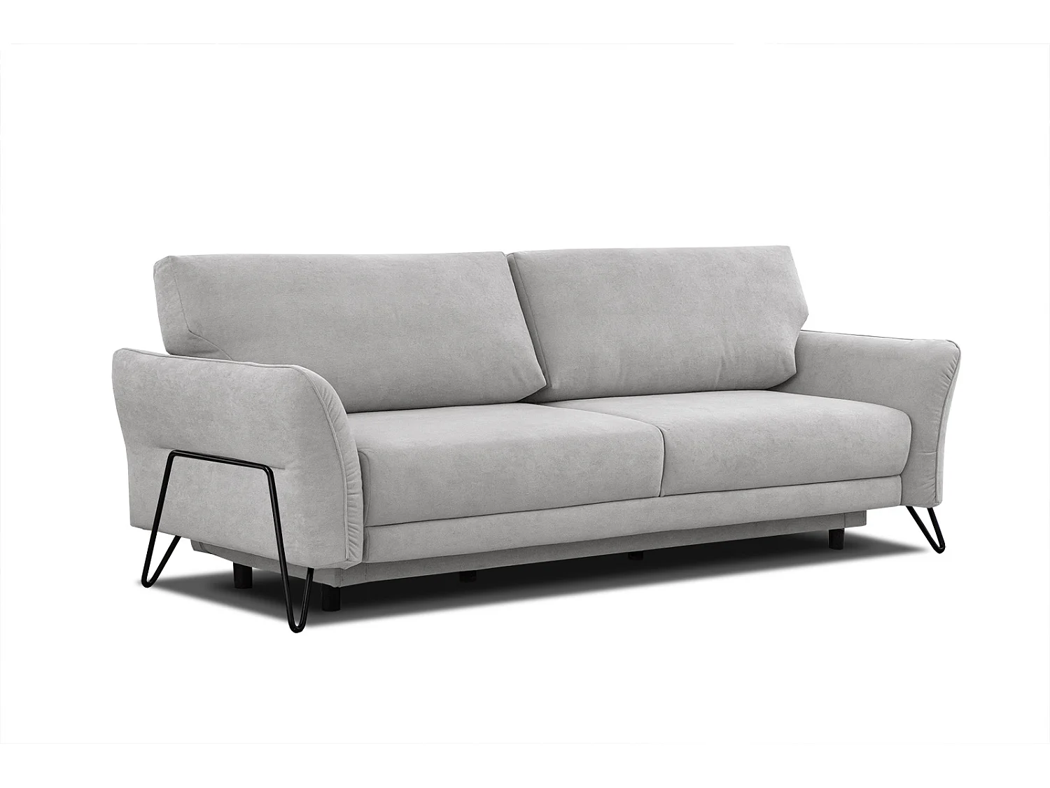 LOREM Sofa 3-Sitzer mit Schlaffunktion, hellgrau