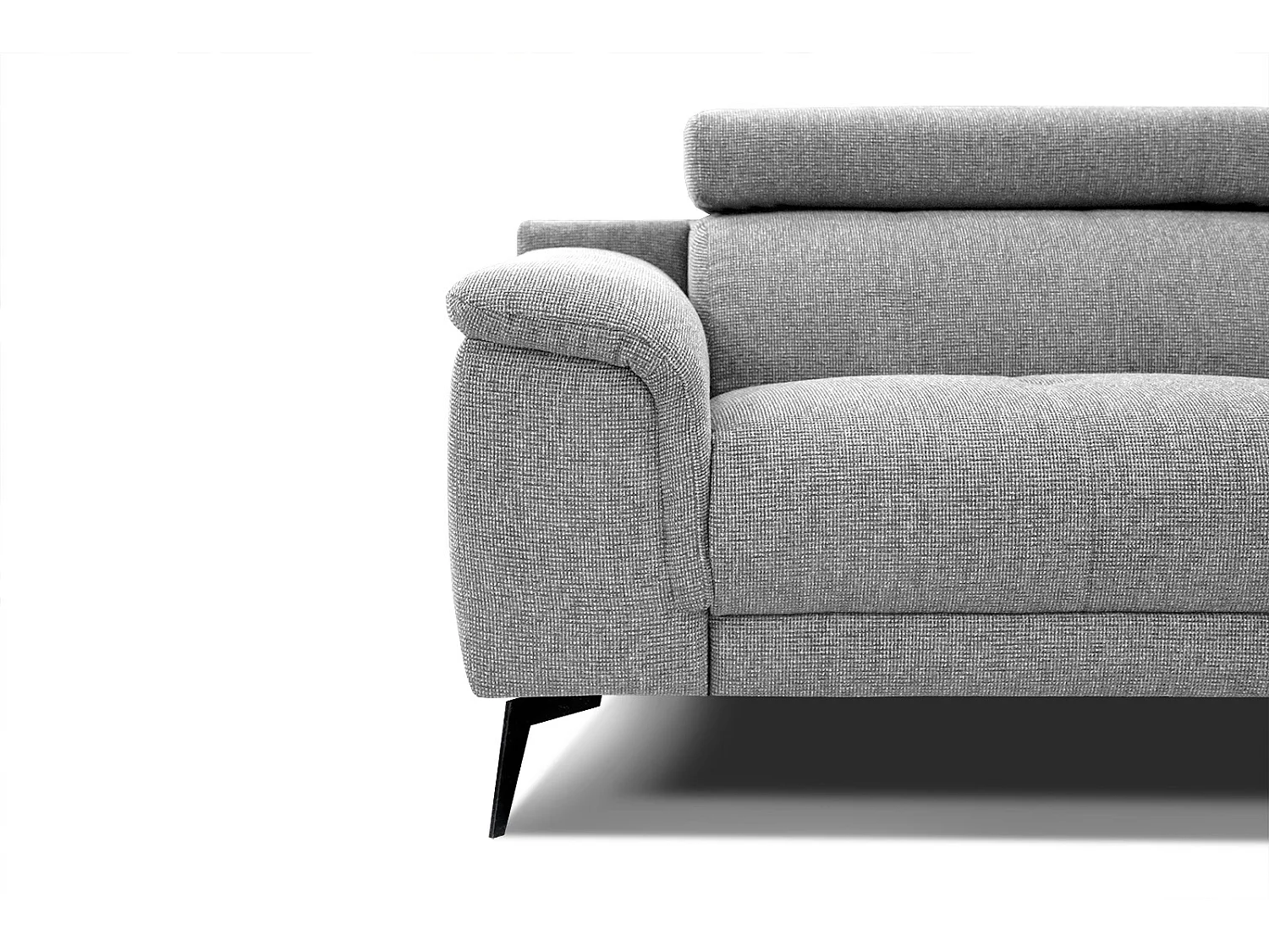 FIERO Sofa 2-Sitzer mit verstellbare Kopfstützen, silbergrau