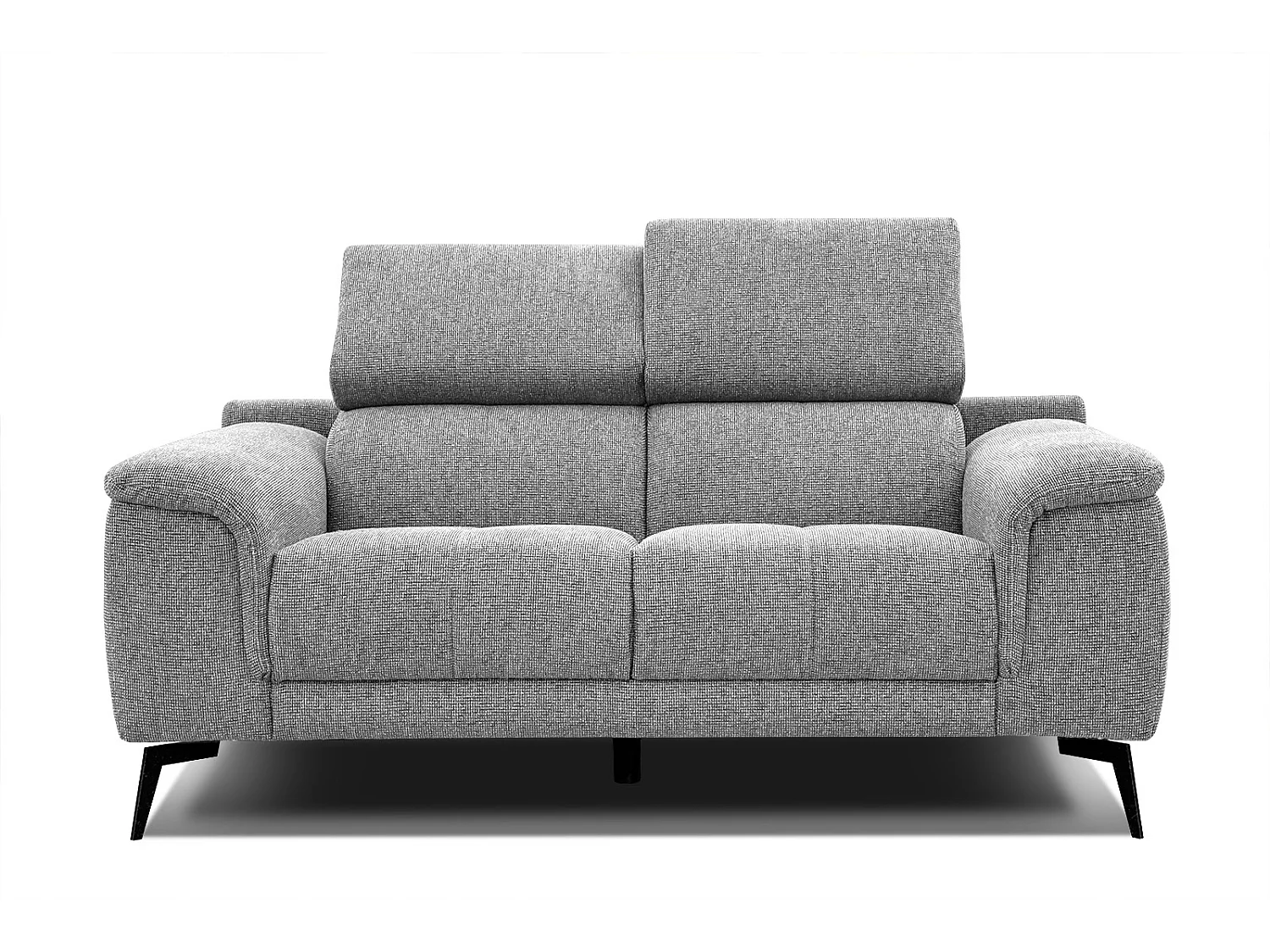 FIERO Sofa 2-Sitzer mit verstellbare Kopfstützen, silbergrau