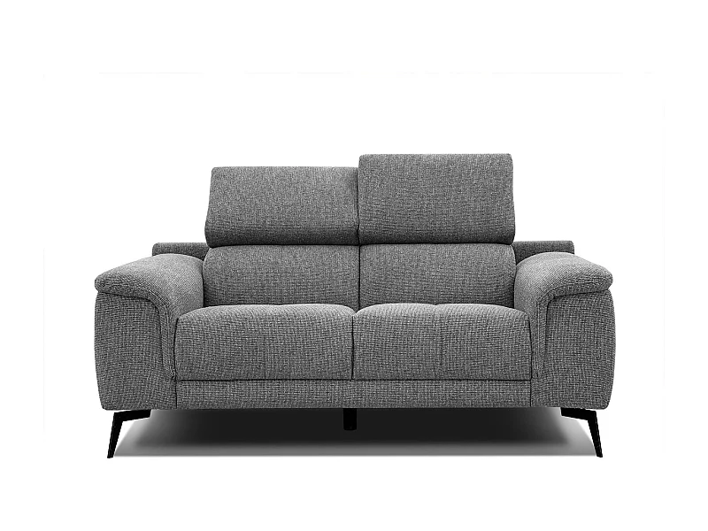 FIERO Sofa 2-Sitzer mit verstellbare Kopfstützen, grau