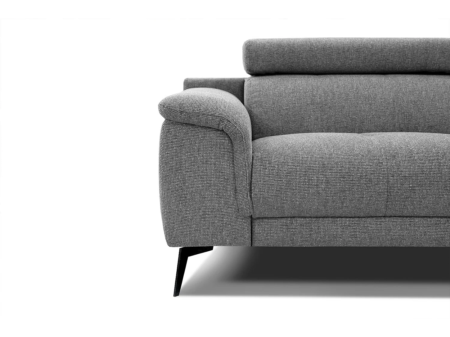 FIERO Sofa 2-Sitzer mit verstellbare Kopfstützen, grau