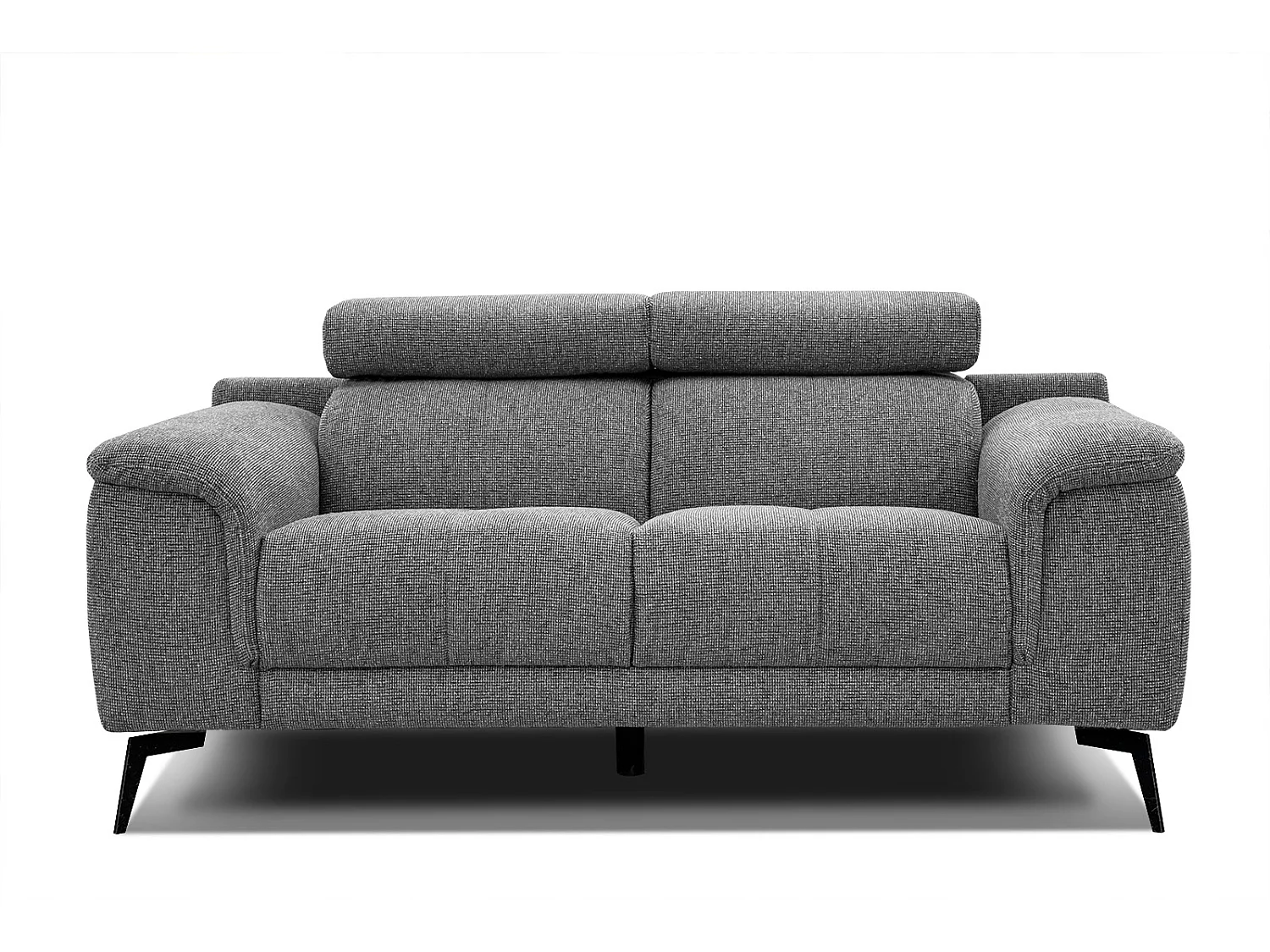FIERO Sofa 2-Sitzer mit verstellbare Kopfstützen, grau