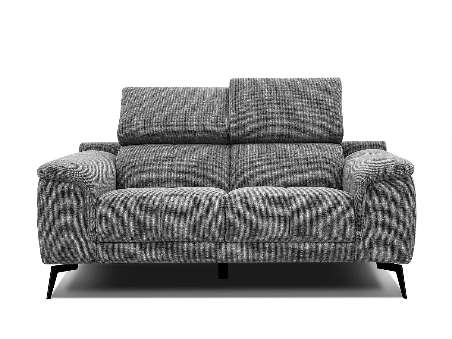 FIERO Sofa 2-Sitzer mit verstellbare Kopfstützen, grau