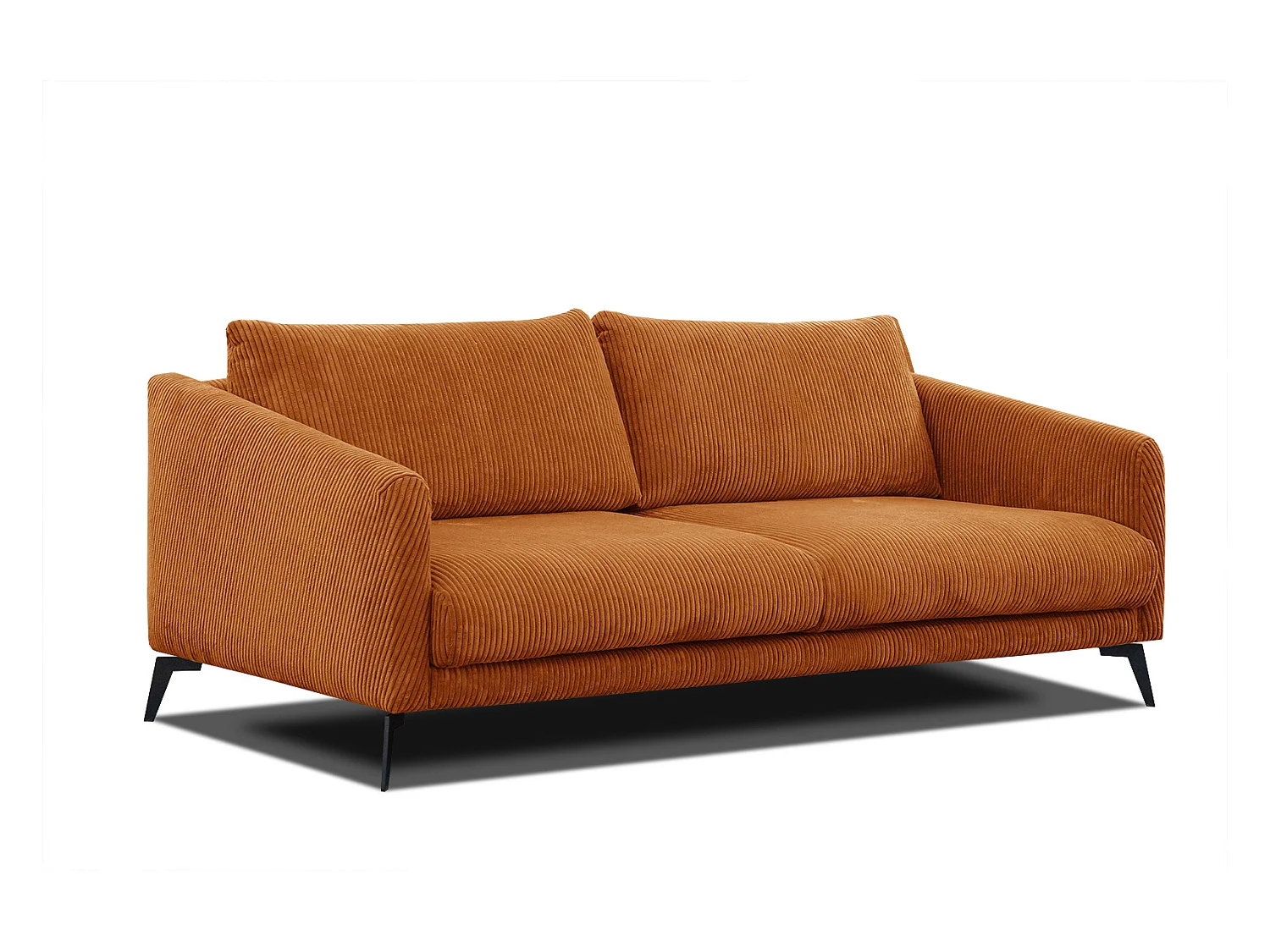 Canapé droit XXL 3 places tissu orange - VILT